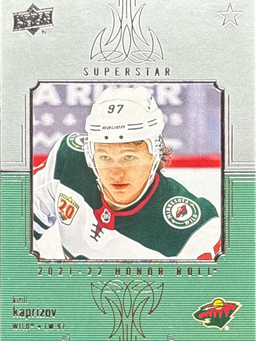 Upper Deck Superstar Kirill Kaprizov Hockey Trading Card - Limited Print
